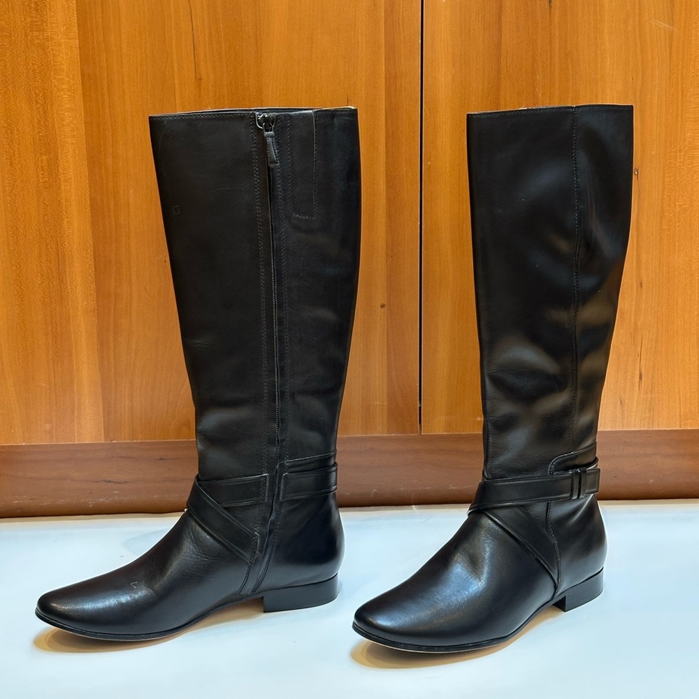 NWOT Cole Haan Knee-High Boots w/ Classic Ankle Strap Detail - Picture 5 of 12